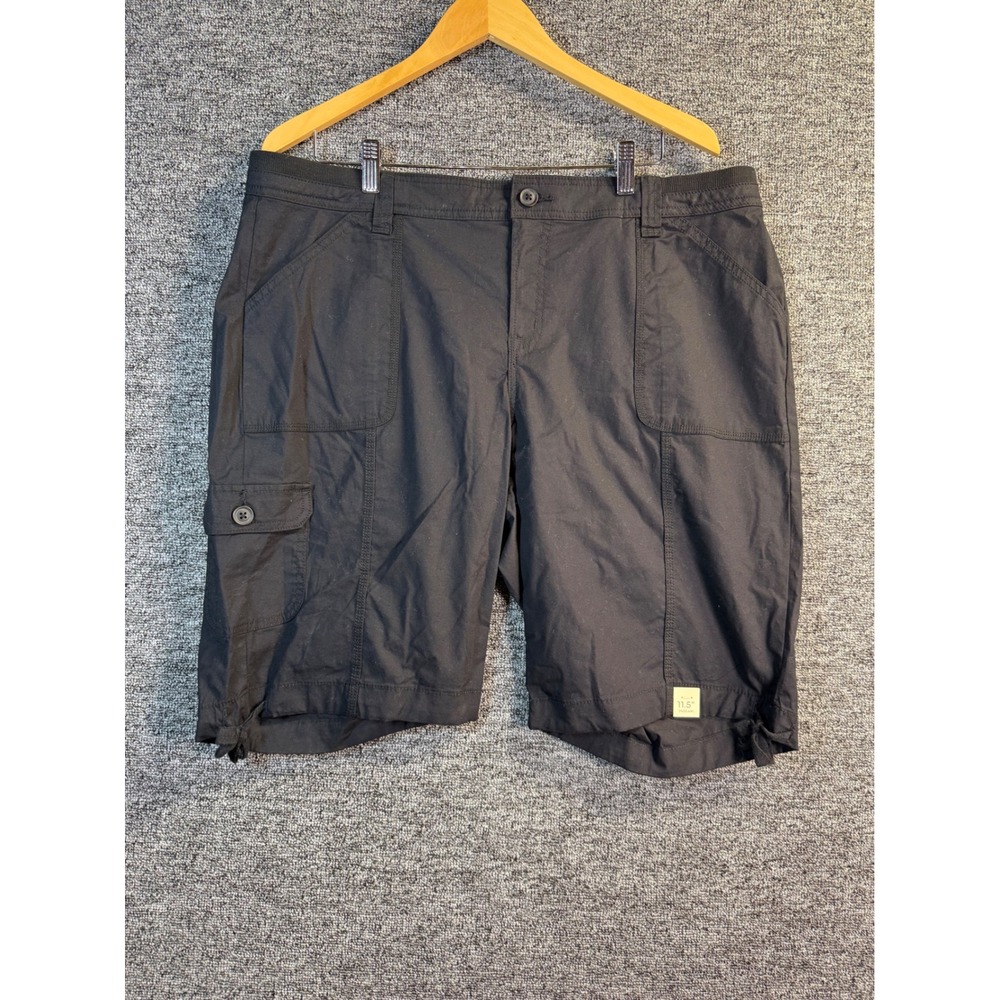 St. Johns Bay Womens Black Bermuda Cargo Shorts Size 18W New‎ 819-0772